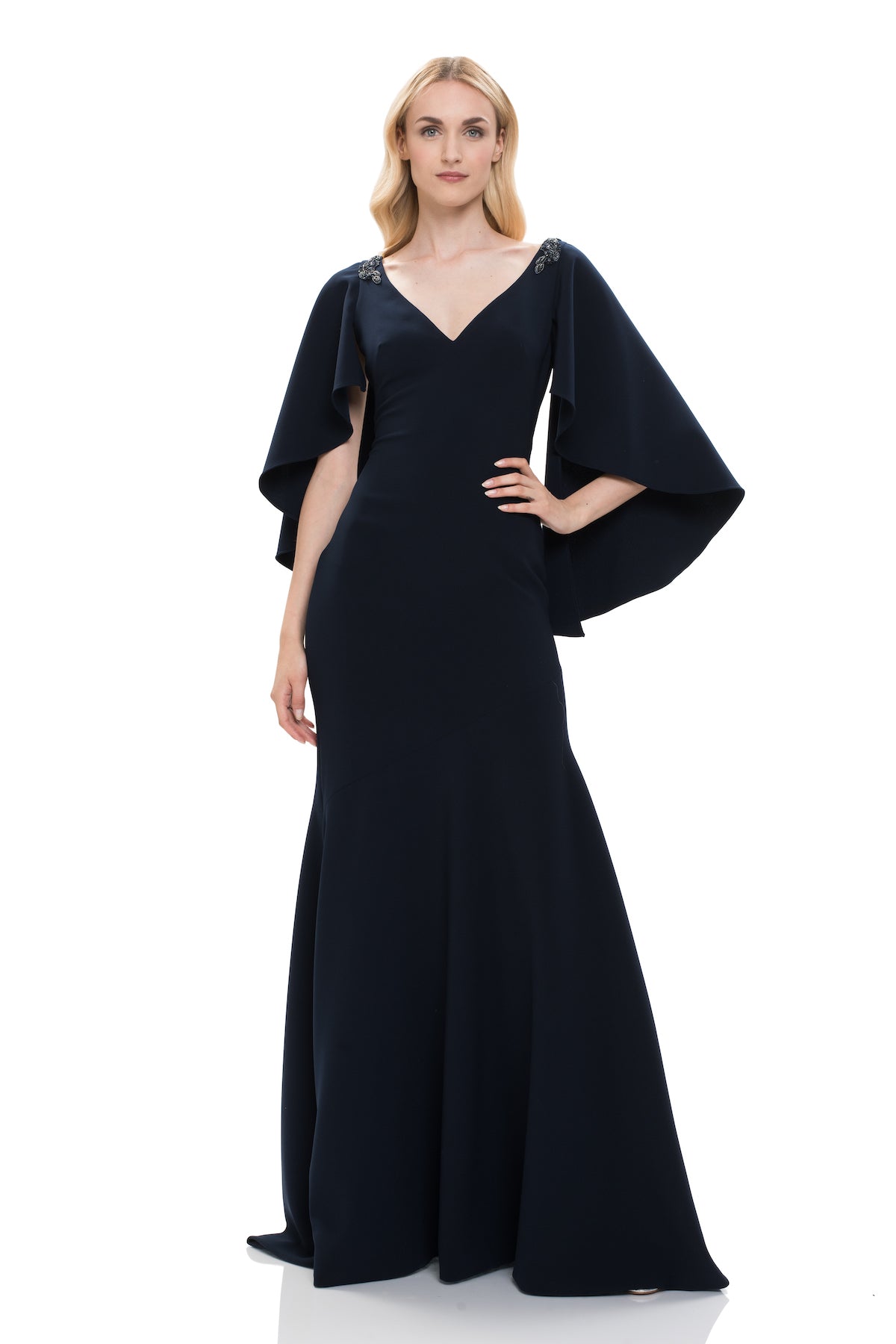 Cape Sleeve Mermaid Gown – THEIA